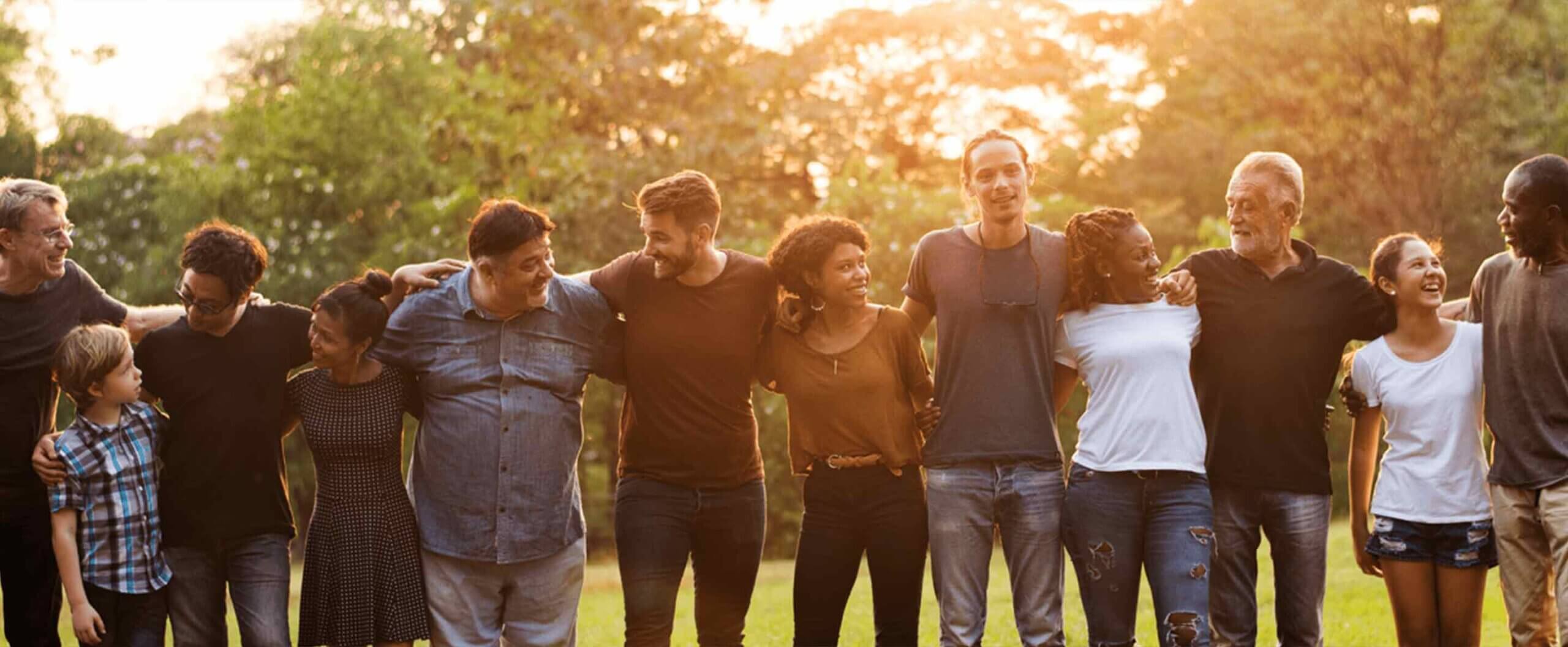 People together. varied ages. ethnicity