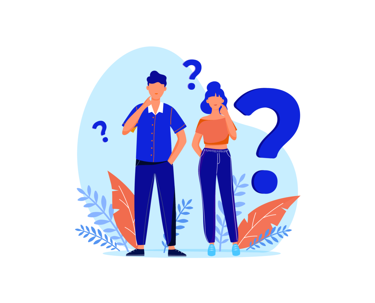 Illustration of two people thinking