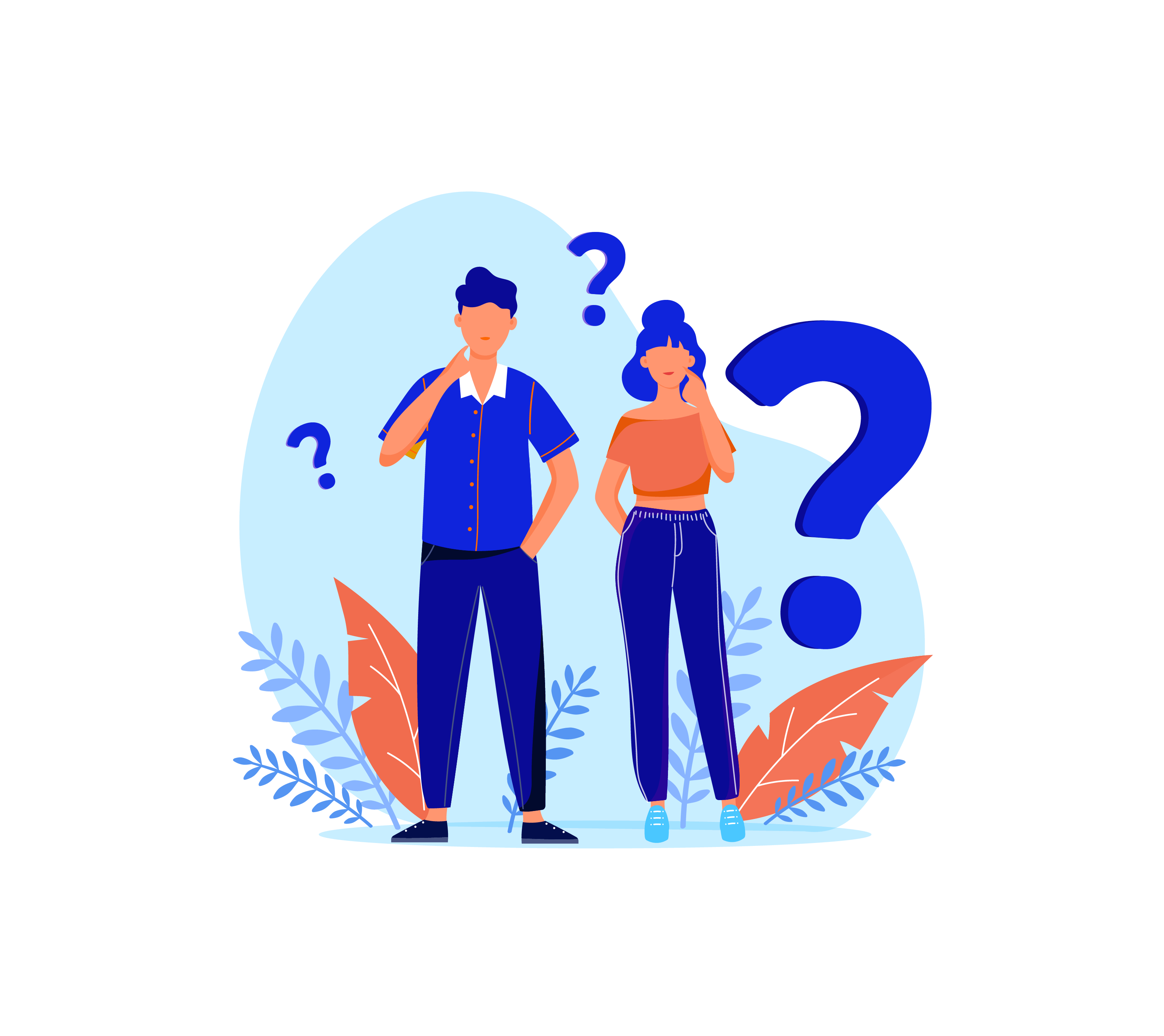 Imposter Syndrome Illustration of two people thinking