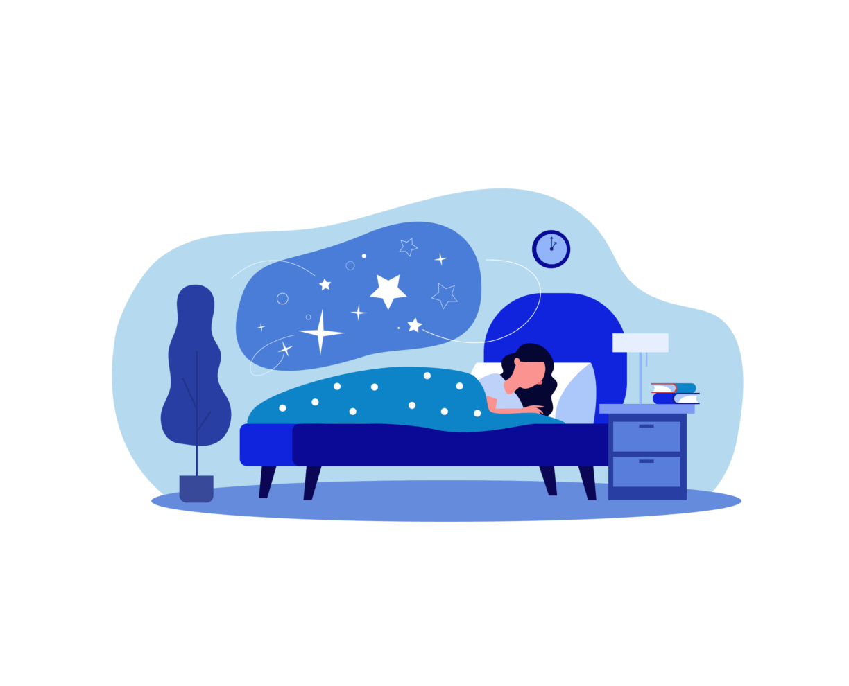 ACAP-202110261307-TipsforGettingThroughExams-Illustrations-Sleep Illustration of person sleeping