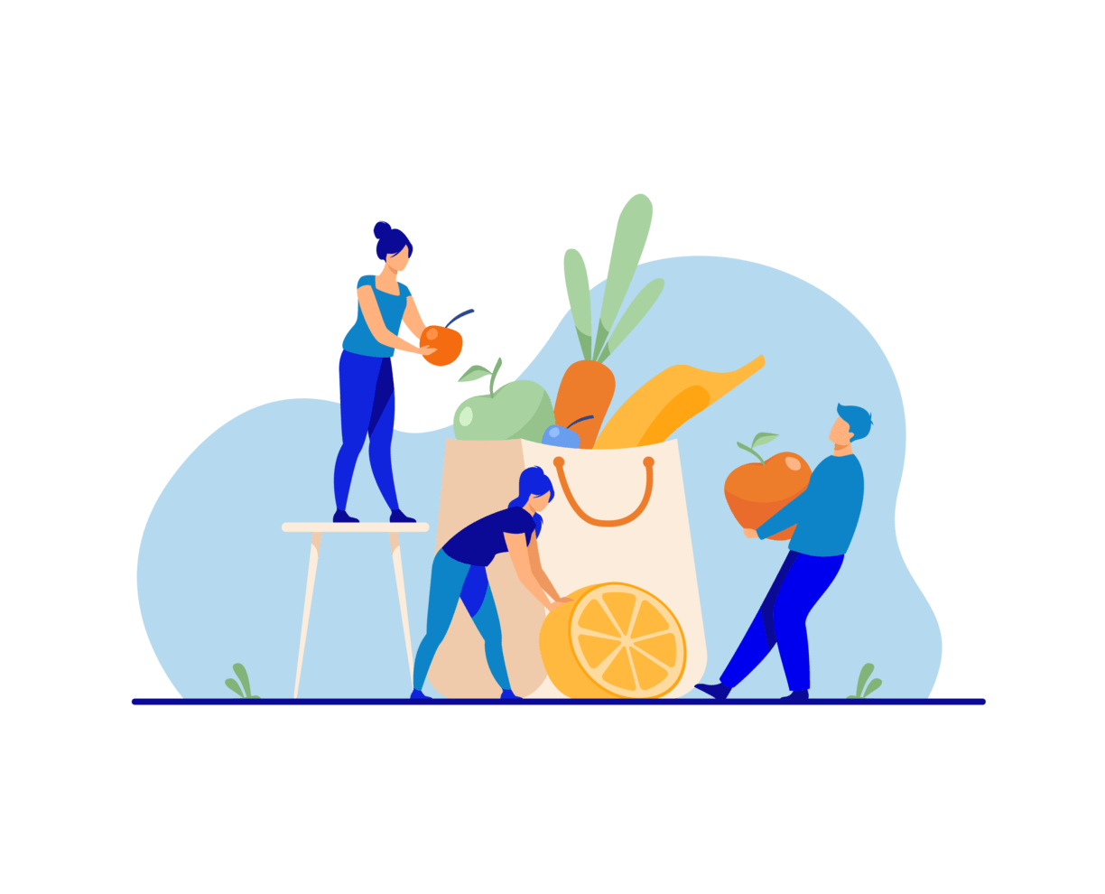 ACAP-202110261307-TipsforGettingThroughExams-Illustrations-Snack Illustration of people with fruits and vegetables