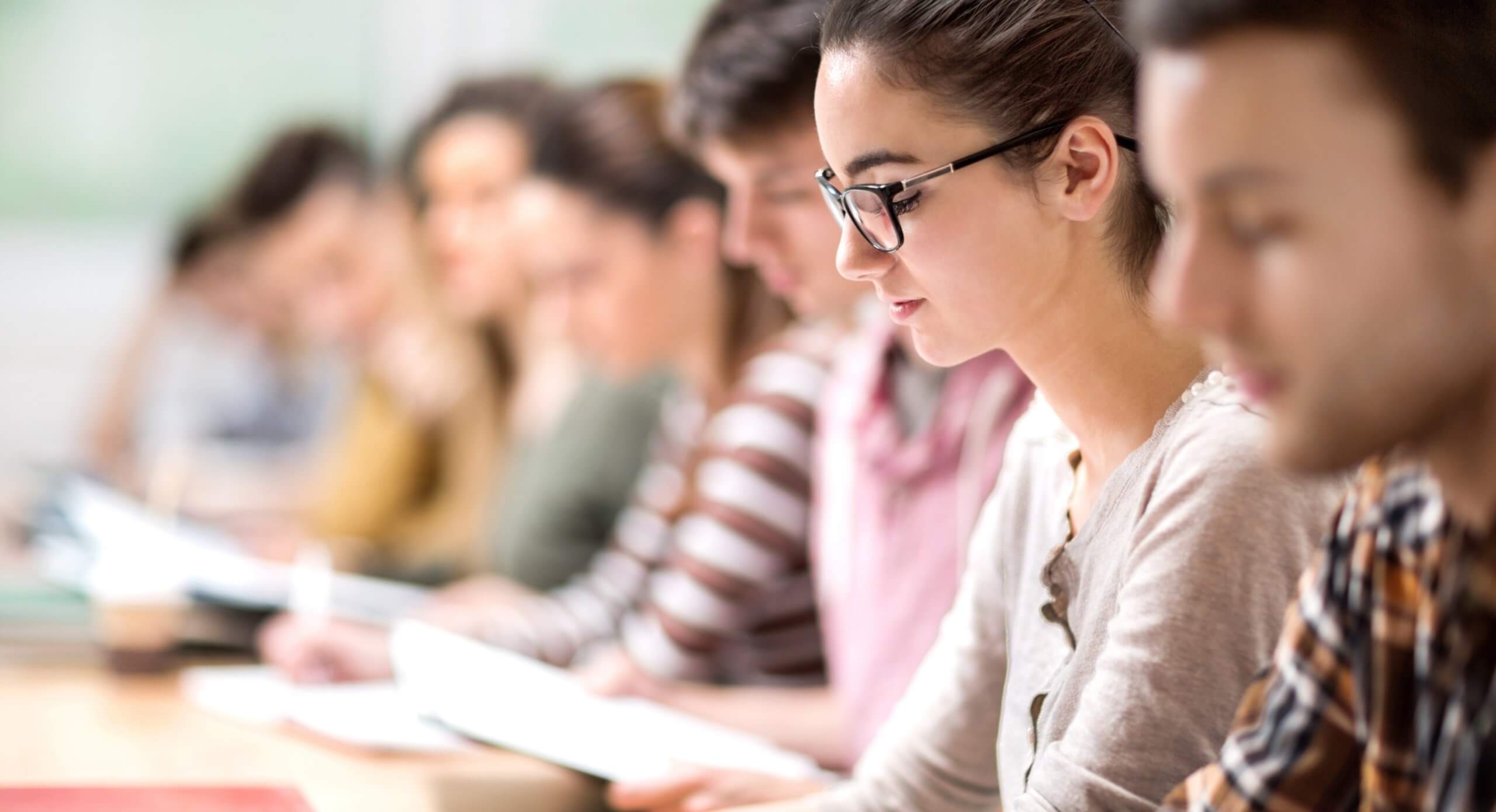 A group of students reads quietly.