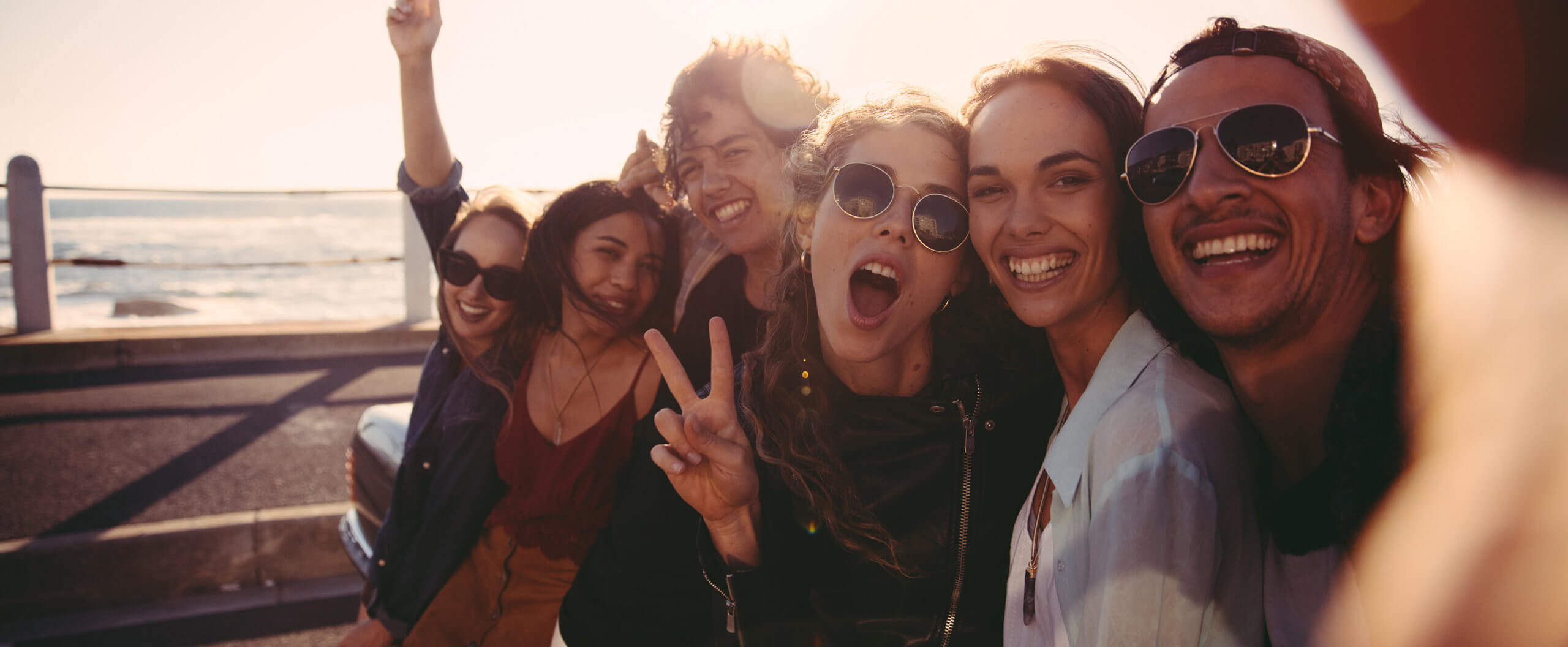 Image of a group of friends smiling together