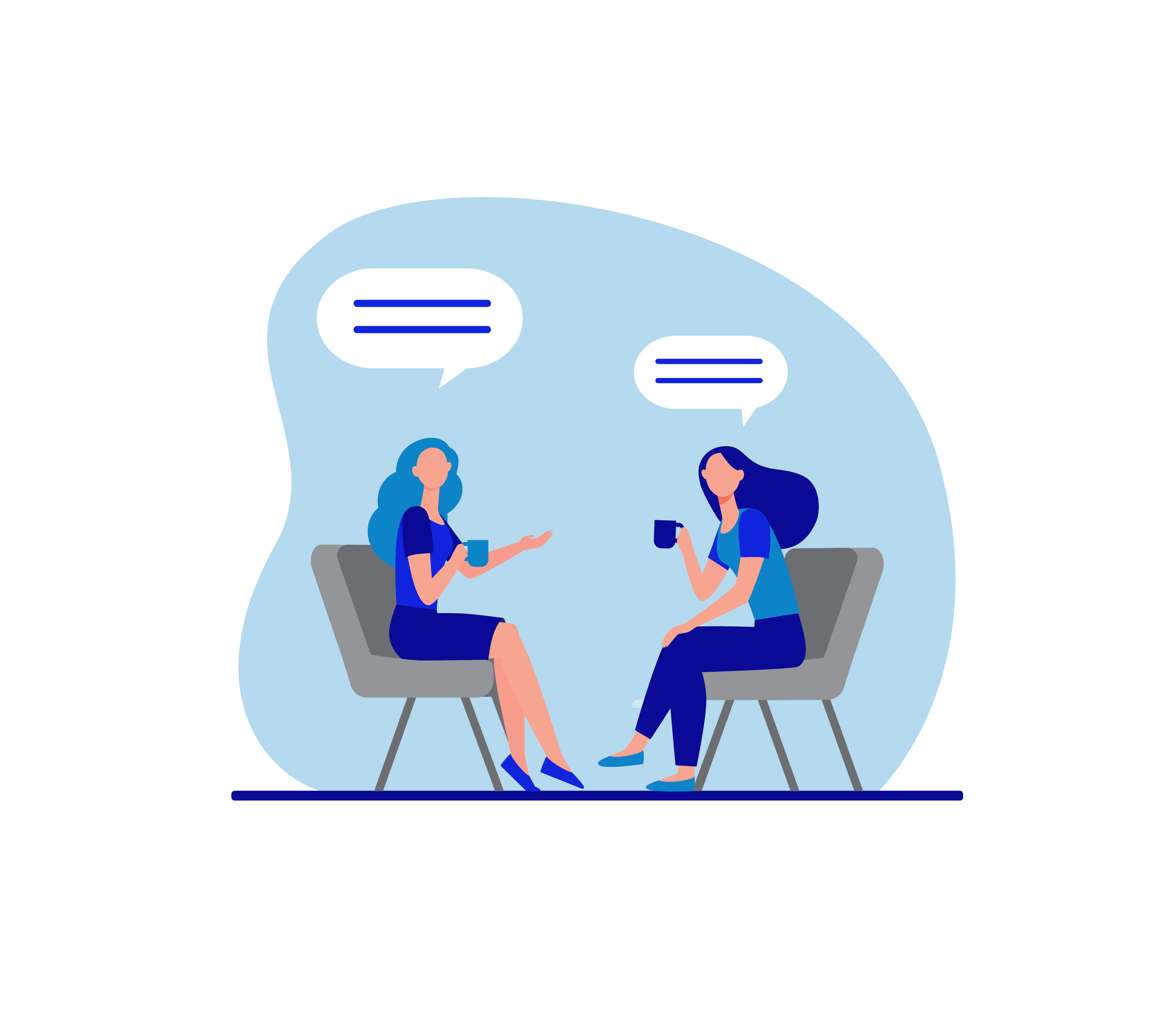 Illustration of two people talking