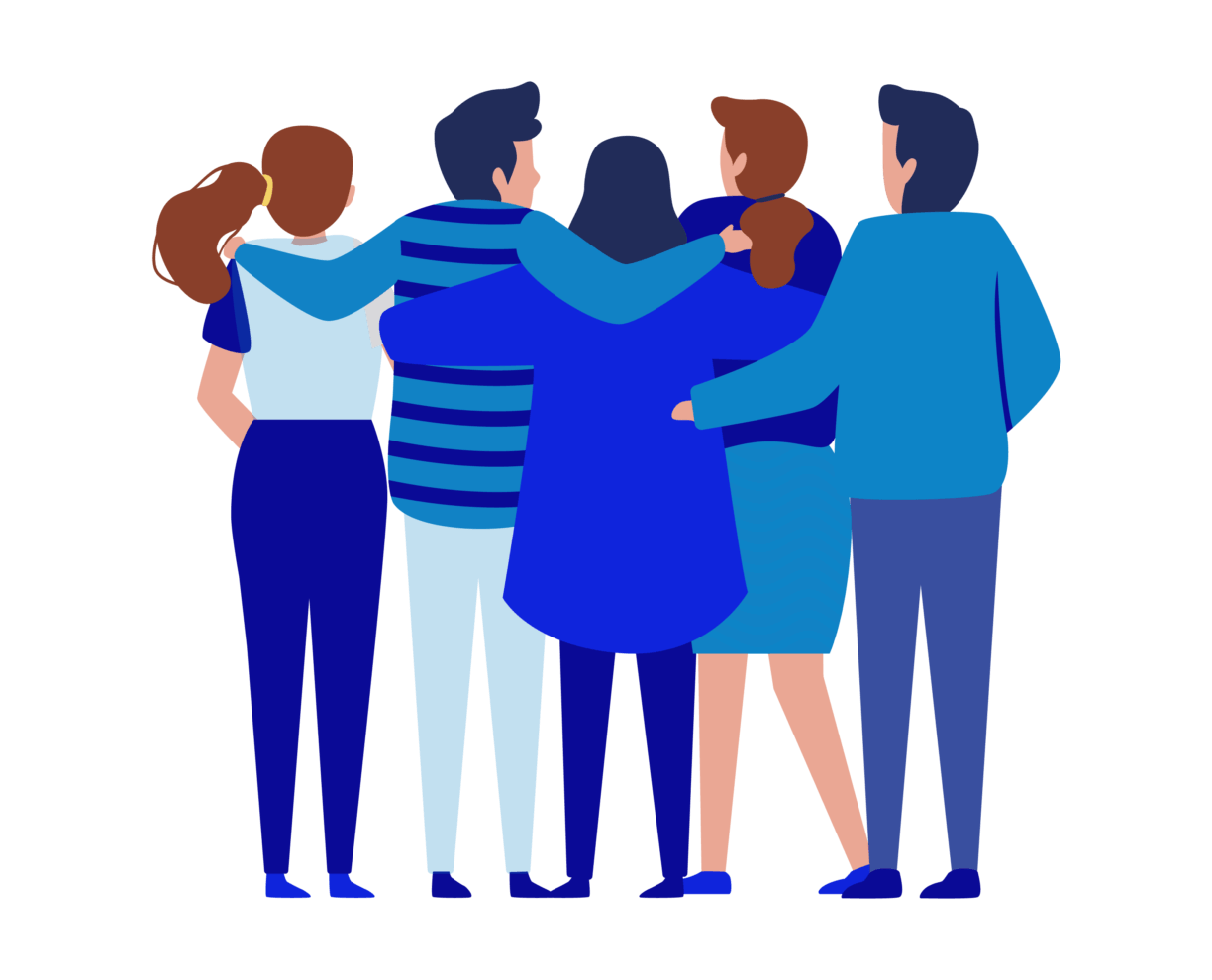 Illustration of people embracing