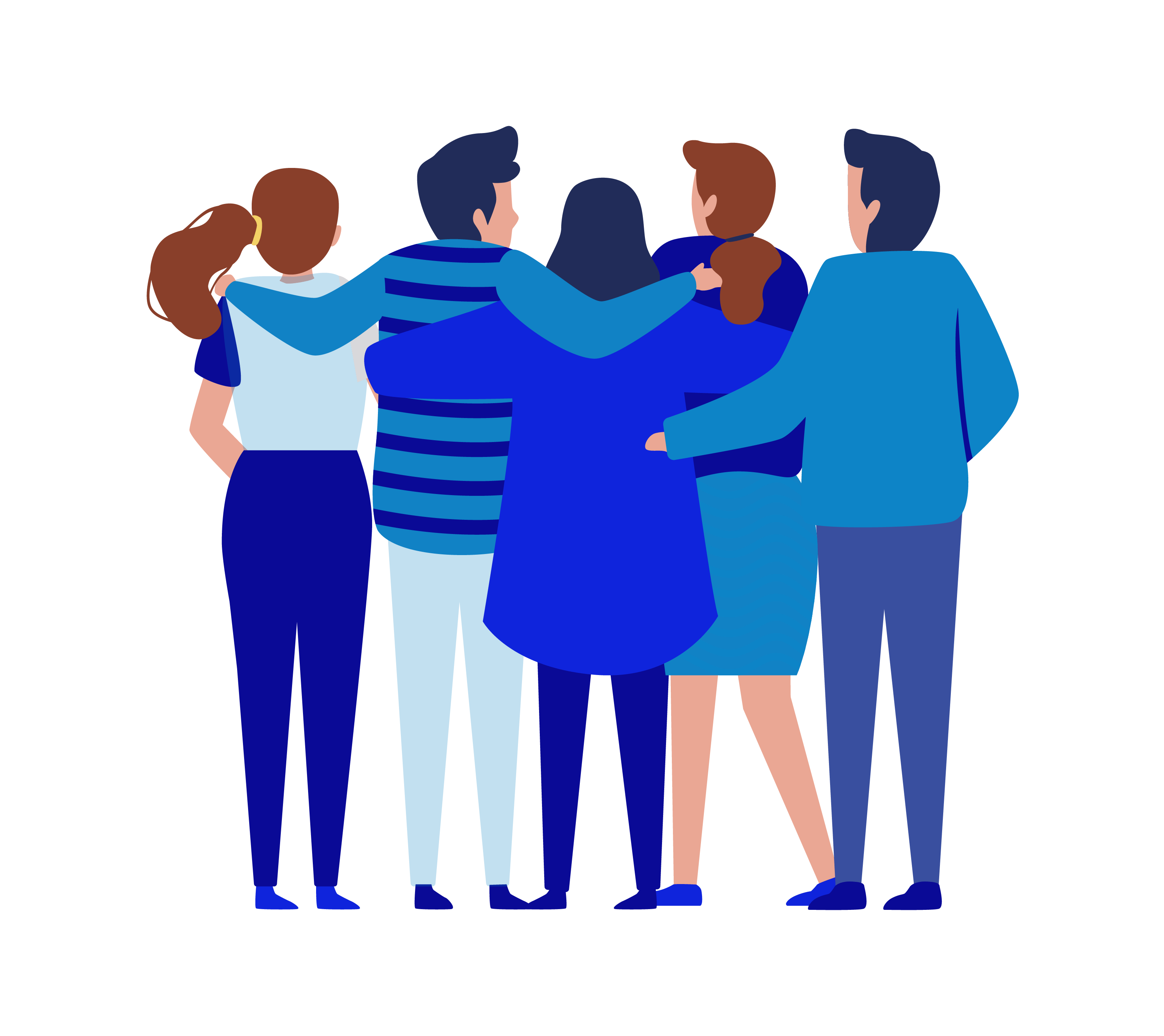 Illustration of people embracing