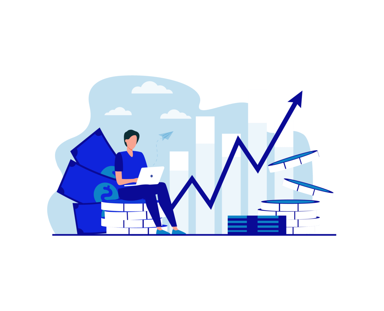 Earn some cash Illustration of person making money
