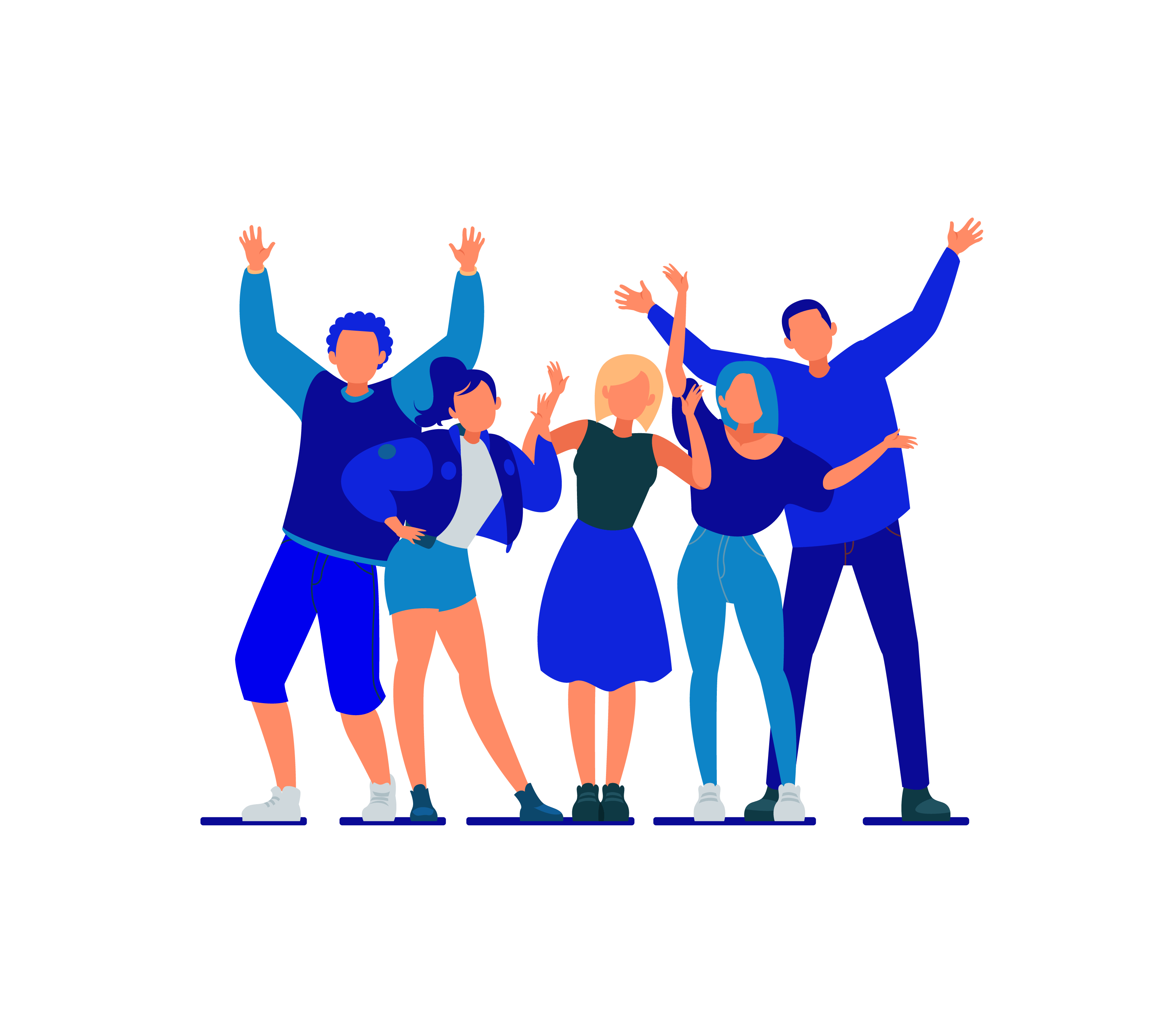 Illustration of friends standing together