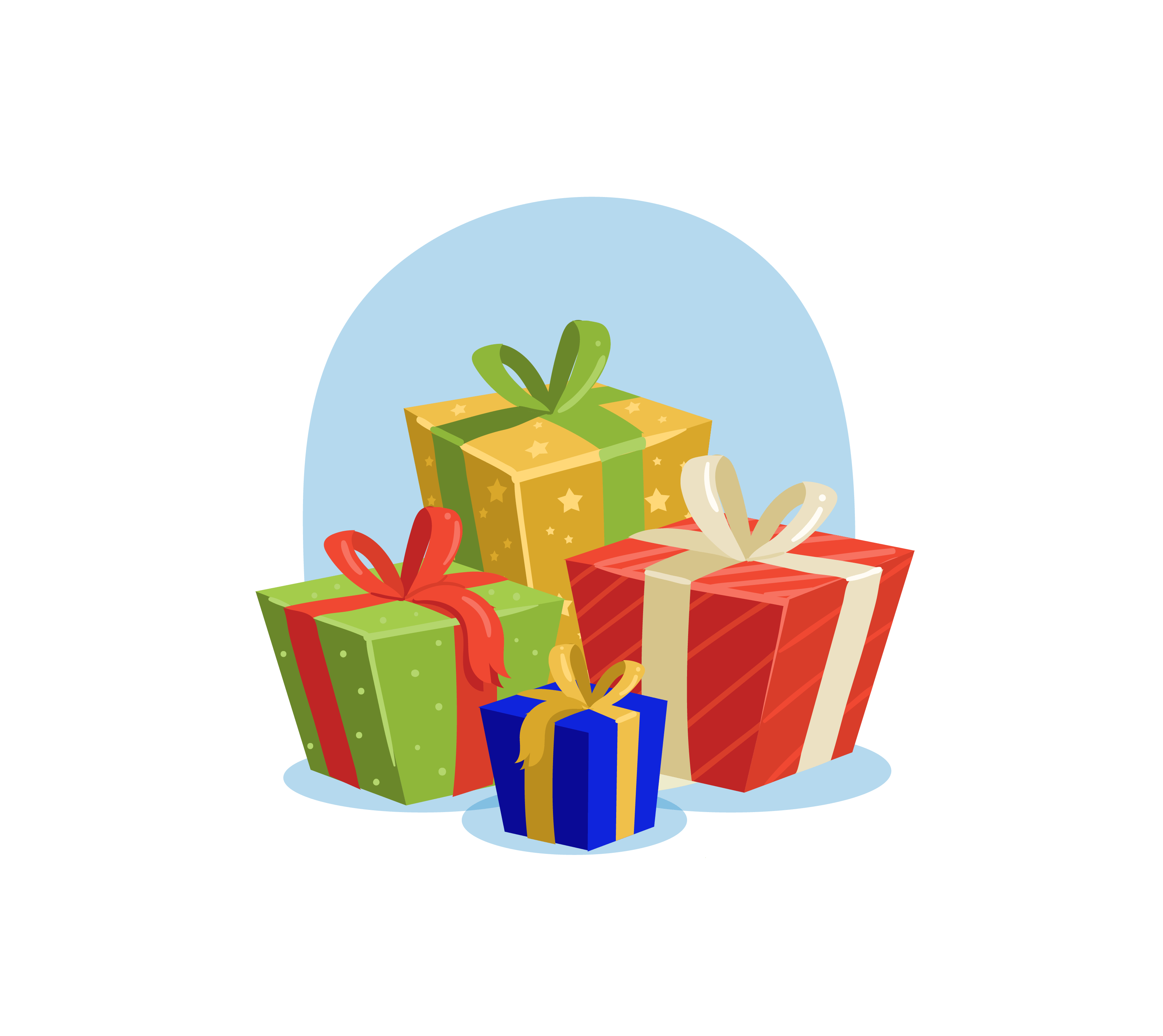Illustration of wrapped gifts