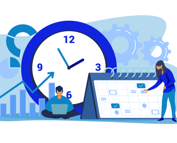 ACAP - Illustrations - Masterbrand-40 Illustration of people with a calendar and clock