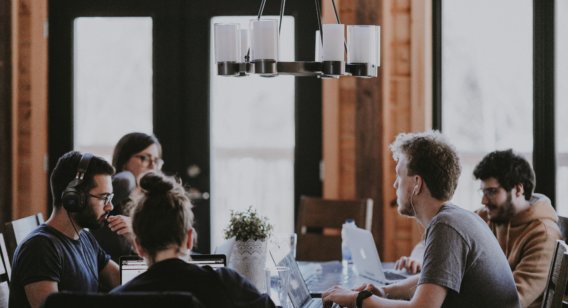 People working in ia co-working space