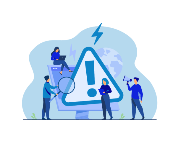 Digital illustration of figures solving a problem