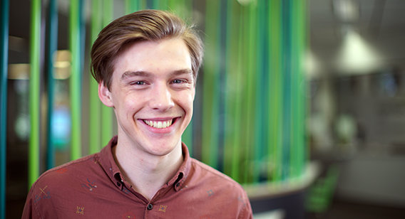 Young male smiling