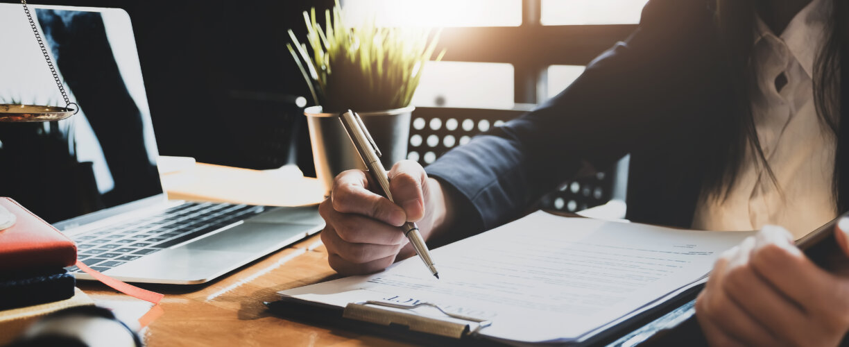 law concept, lawyer woman hoding pen with contract or agreement document to customer for signing in courtroom legal. AI and the legal profession: the changing face of legal practice