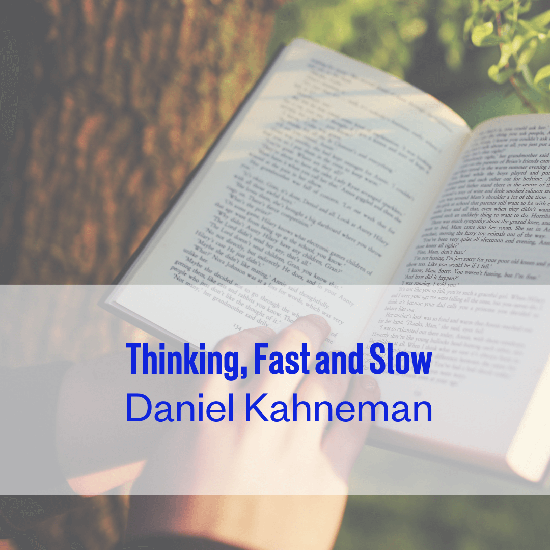 A design element to showcase the book suggestion for Thinking, Fast and Slow