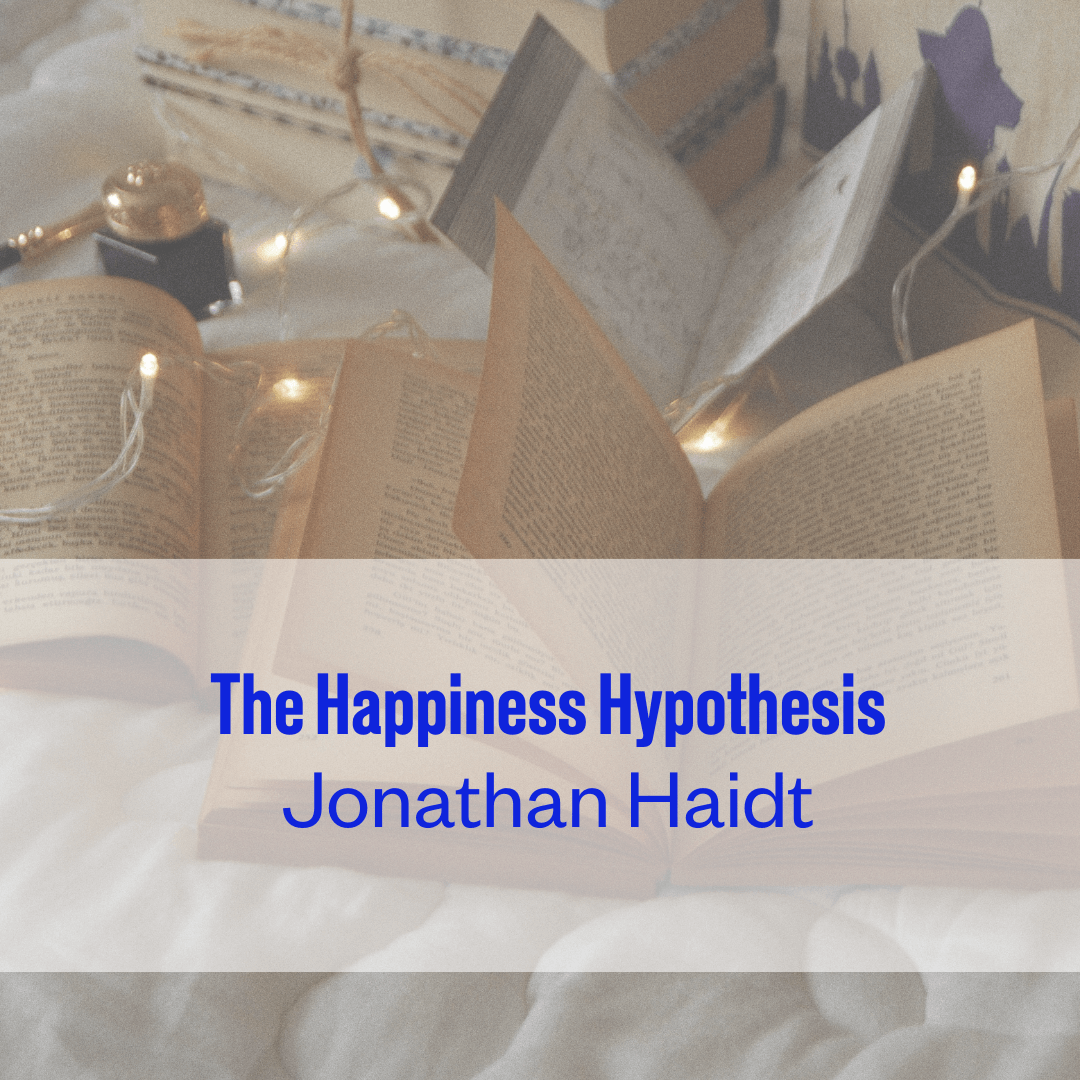 A design element to showcase the book suggestion for The Happiness Hypothesis