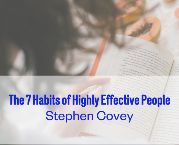 A design element to showcase the book suggestion for The 7 Habits of Highly Effective People by Stephen Covey