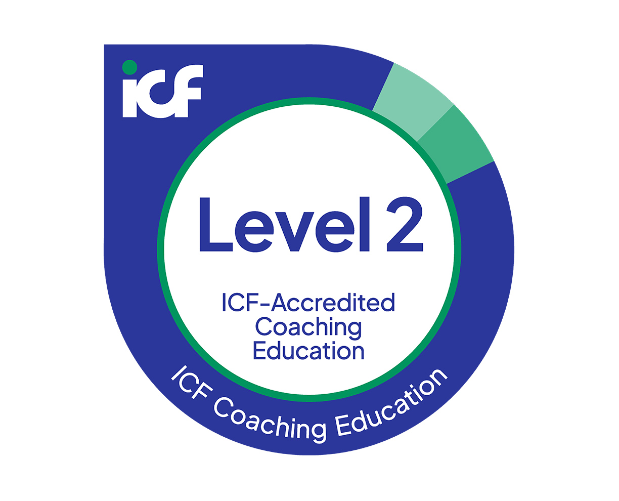 Blue, white and green logo for the International Coaching Federation - level 2 (1224x990)