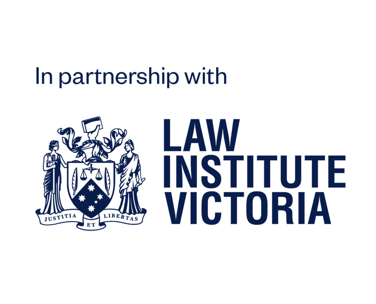 Law Institute Victoria Logo of LIV. Text reads In partnership with Law Institute Victoria